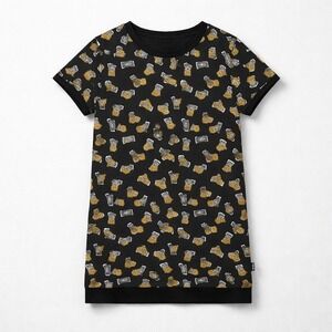 Moschino Underwear Women Black Toy Bear All Over Print T-Shirt Dress XXS